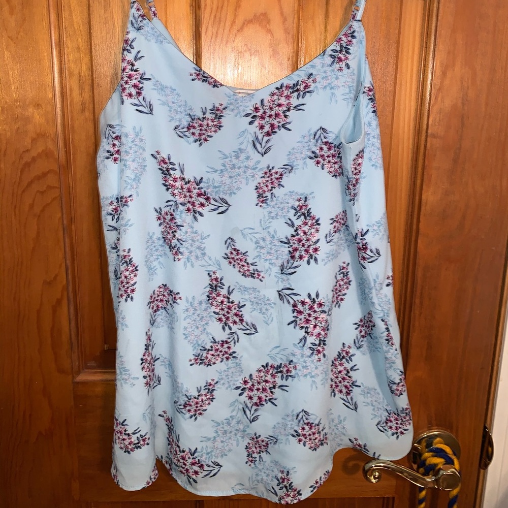 blue floral cami